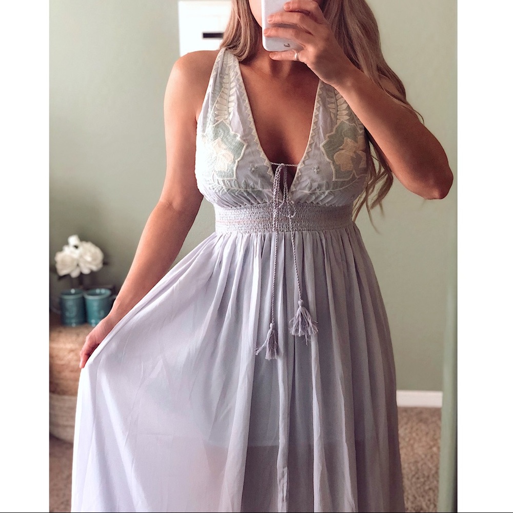 Lavender Embroidered Maxi